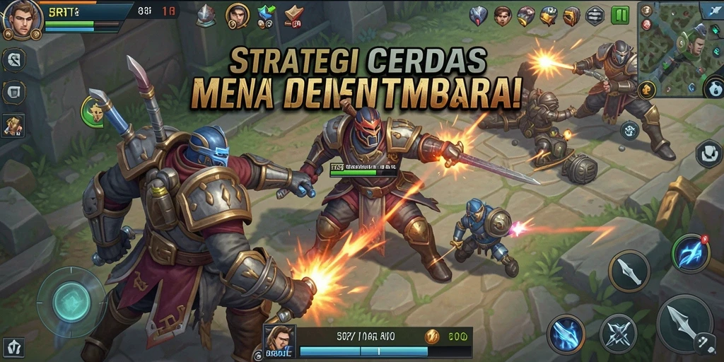 Tampilan gameplay strategi yang intens dan menantang di 5RT.