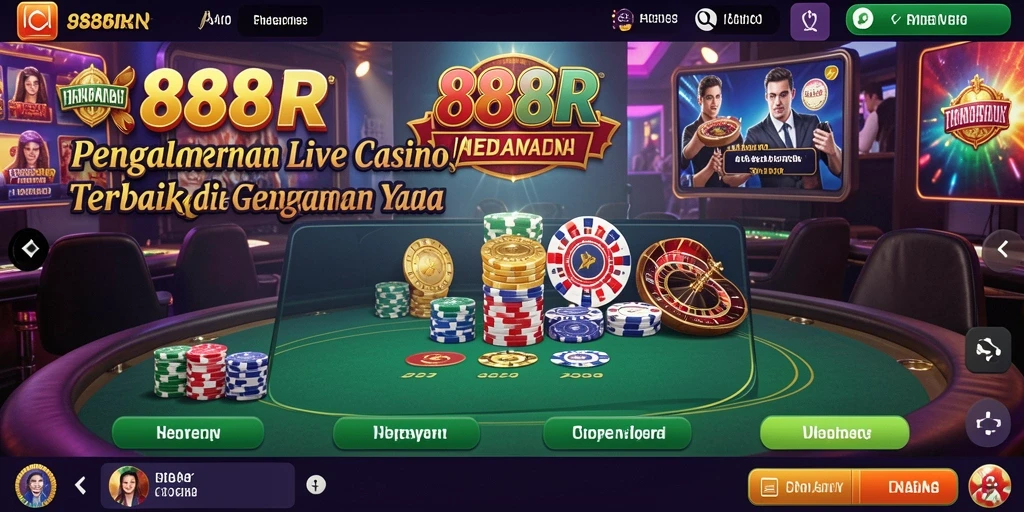 Screenshot gameplay 888R yang menampilkan sesi Live Casino yang seru dan interaktif.