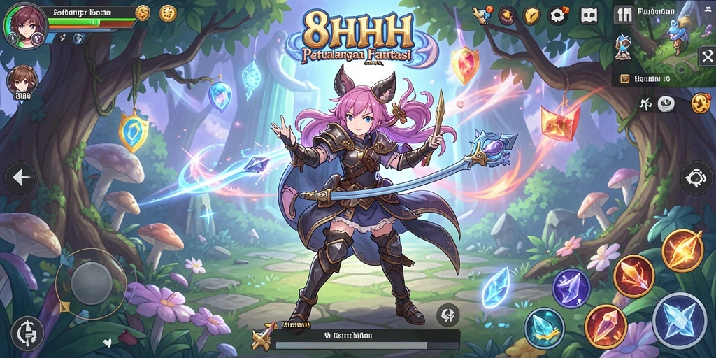 Tampilan gameplay menarik dari 8HHH dengan karakter Anime yang keren.