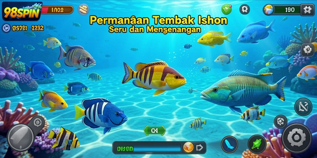 Screenshot tampilan gameplay menembak ikan di 98SPIN.