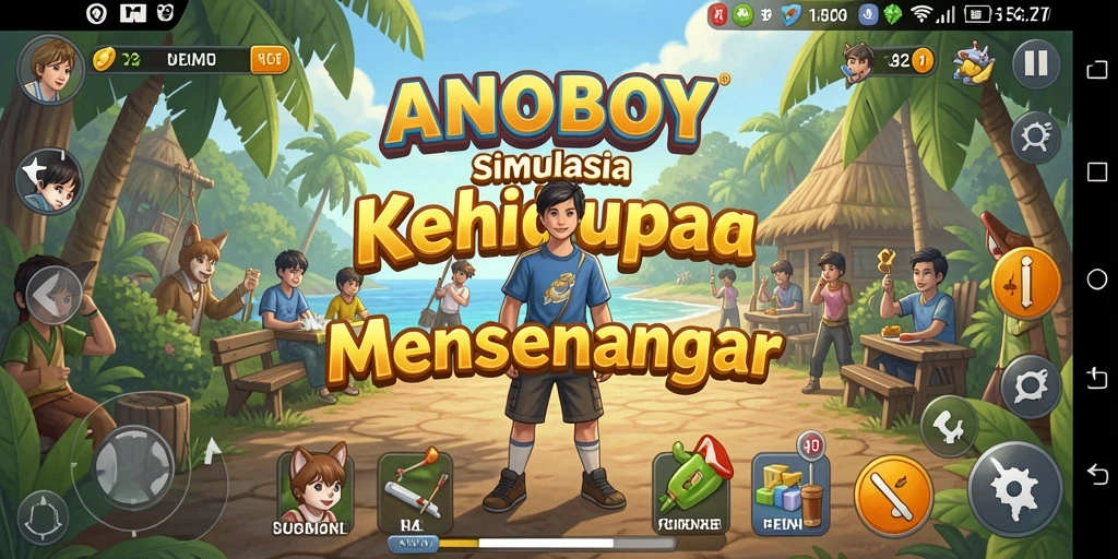 Tampilan gameplay ANOBOY yang menarik dan interaktif.