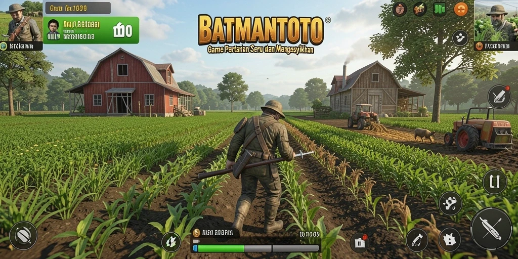 Tampilan gameplay seru dari BATMANTOTO dengan aktivitas pertanian yang menarik.