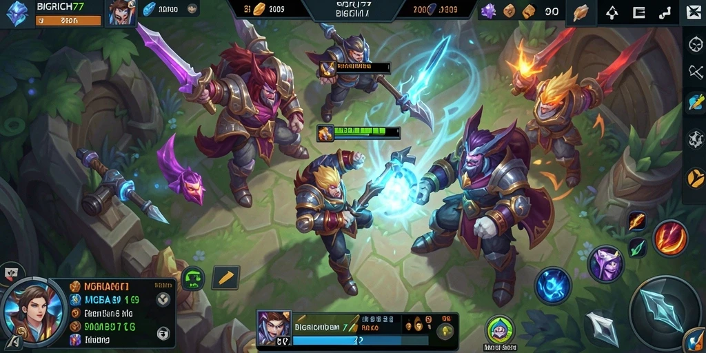 Tampilan seru gameplay MOBA di BIGRICH77 dengan pertarungan tim yang mendebarkan.
