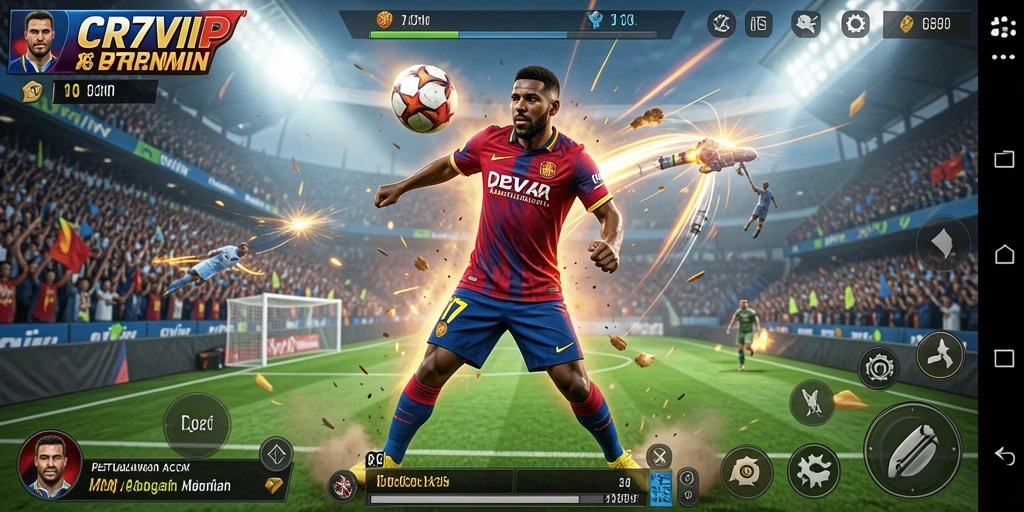 Tangkapan layar aksi mendebarkan dari gameplay CR7VIP.