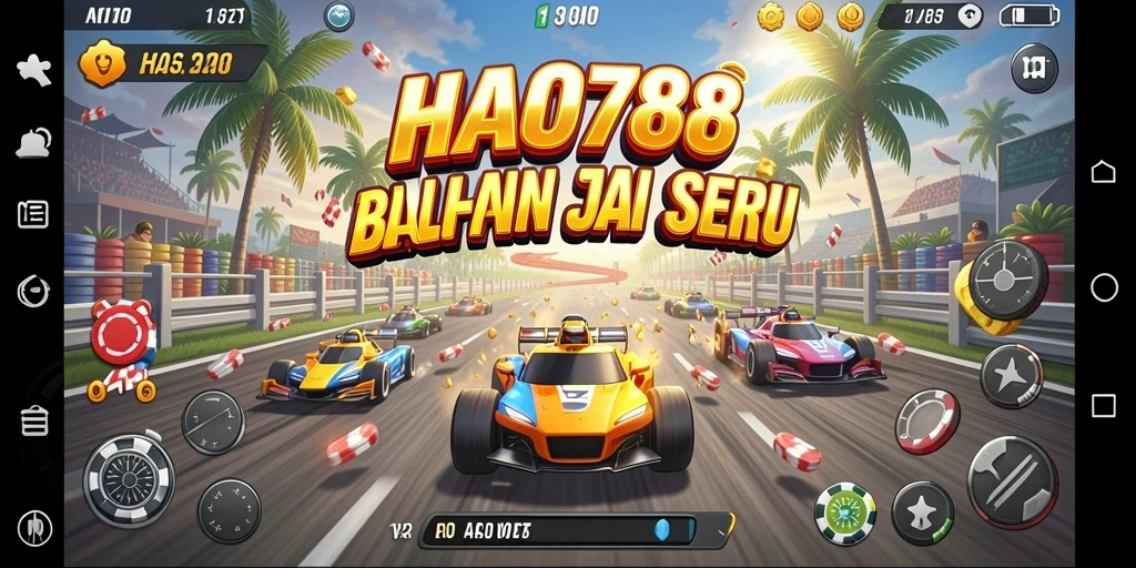 Tampilan gameplay balapan seru di HAO788.