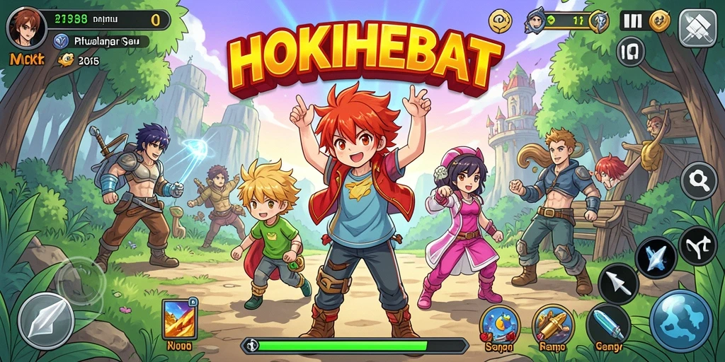Tampilan gameplay HOKIHEBAT yang menakjubkan dengan karakter Anime.
