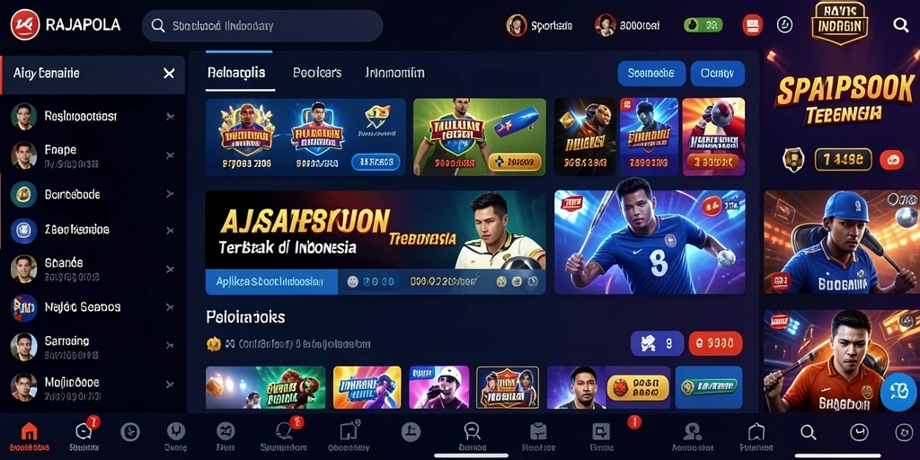 Tampilan gameplay RAJAPOLA dengan taruhan olahraga yang menarik.