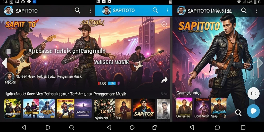 Screenshot aktivitas gameplay SAPITOTO yang menampilkan interaksi musik.