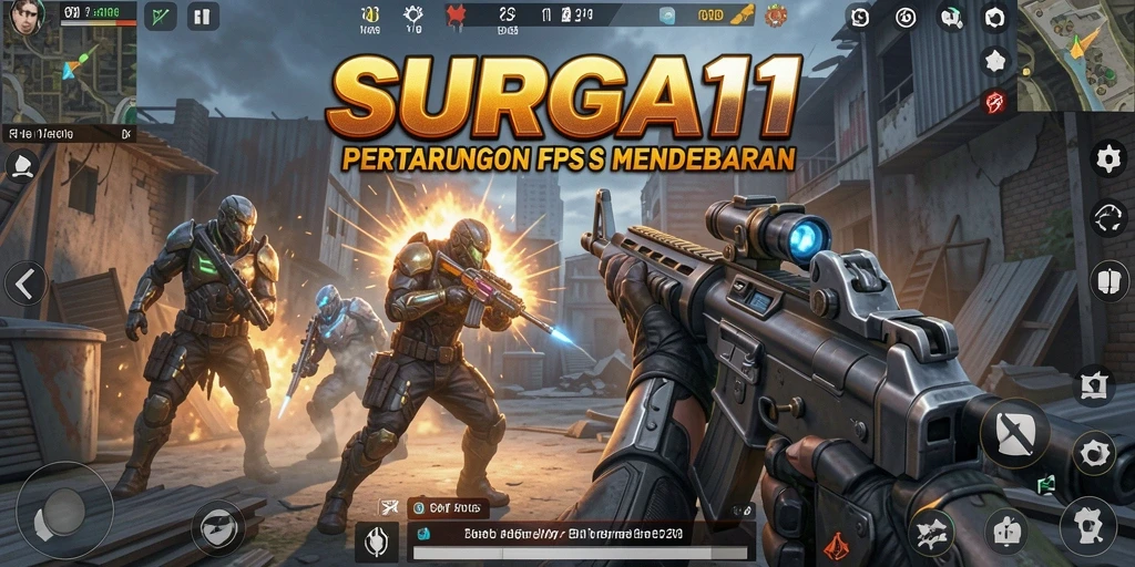 Gameplay SURGA11 yang intens dan mendebarkan di medan pertempuran.